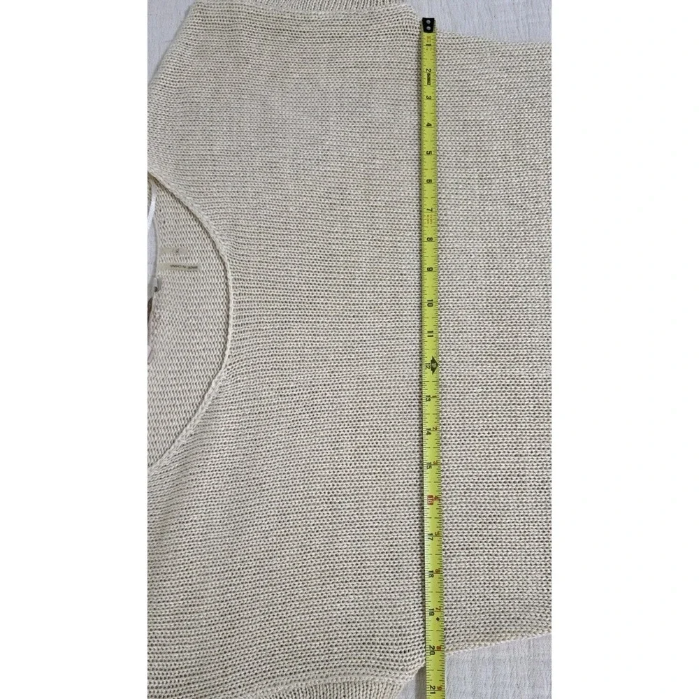 Soft Surroundings Cozy Sweater Tunic  Ivory Pullover‎ Pocket Long Sleeve Sz XL